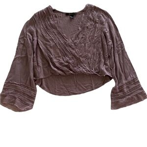 F21 Size L Mauve Wrap Lace Blouse